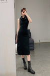 marc le bihan turtleneck dress 21961 E23 black